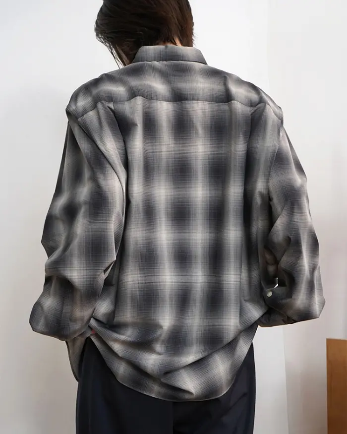 COTTON BROAD CHECK REGULAR COLLAR L/S SHIRT